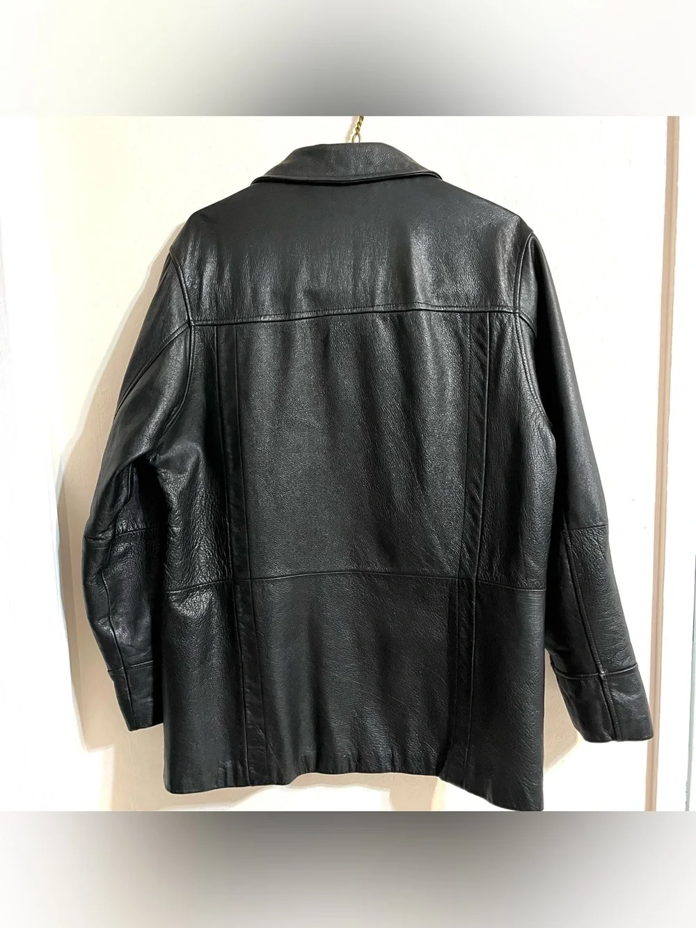 Black Leather Button-Up Men’s Jacket Wilson Small
